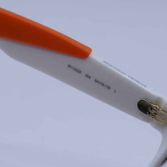 Bottega Veneta BV1232S 004 Sunglasses Ivory/Orange Rectangle Frame, Brown Lenses - Picture 6 of 11